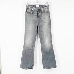 Closed High Waist Crop Flare Jeans Button Fly Gray